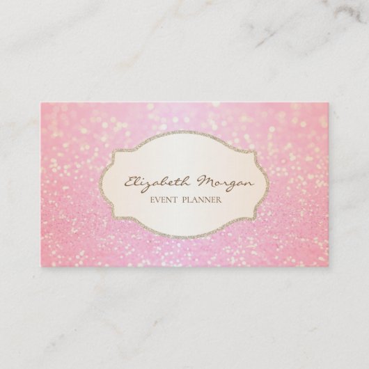 キラリモダンティ《写真》ぼけ味金ゴールドグリッターフレーム 名刺 (正面)