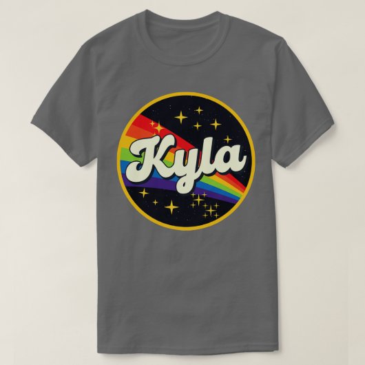 キラレインボーイン宇宙ヴィンテージスタイル Tシャツ (デザイン正面)