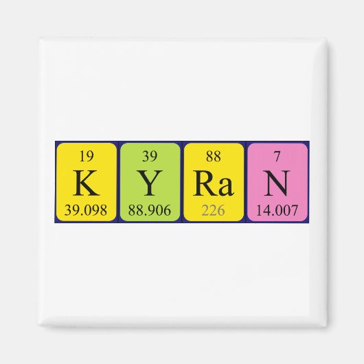 キラン周期表名磁石 マグネット (正面)