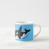 キラーおもしろいホエールオルカかわいい漫画イラストレーション エスプレッソカップ (右)