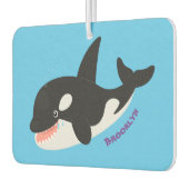 キラーおもしろいホエールオルカかわいい漫画イラストレーション カーエアーフレッシュナー (左)