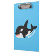 キラーおもしろいホエールオルカかわいい漫画イラストレーション クリップボード (左)