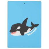 キラーおもしろいホエールオルカかわいい漫画イラストレーション クリップボード (裏面)