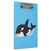 キラーおもしろいホエールオルカかわいい漫画イラストレーション クリップボード (右)