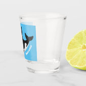 キラーおもしろいホエールオルカかわいい漫画イラストレーション ショットグラス (右)