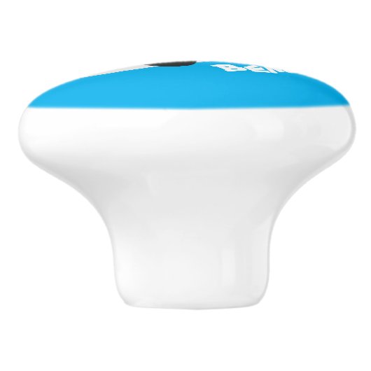 キラーおもしろいホエールオルカかわいい漫画イラストレーション セラミックノブ (側面)