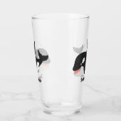 キラーおもしろいホエールオルカかわいい漫画イラストレーション タンブラーグラス (左)