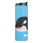 キラーおもしろいホエールオルカかわいい漫画イラストレーション タンブラー (回転左)