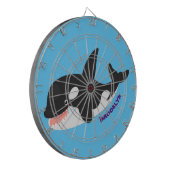 キラーおもしろいホエールオルカかわいい漫画イラストレーション ダーツボード (正面左)