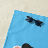 キラーおもしろいホエールオルカかわいい漫画イラストレーション ビーチタオル (インサイチュ)