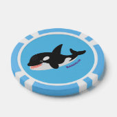 キラーおもしろいホエールオルカかわいい漫画イラストレーション ポーカーチップ (シングル)