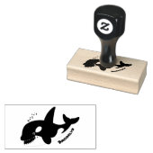 キラーおもしろいホエールオルカかわいい漫画イラストレーション ラバースタンプ (押印)