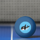 キラーおもしろいホエールオルカかわいい漫画イラストレーション 卓球ボール (ネット)