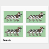 キラーと3匹の雛 長方形シール (シート)