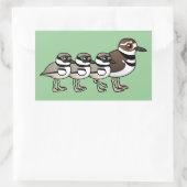 キラーと3匹の雛 長方形シール (バッグ)