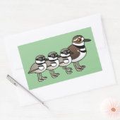 キラーと3匹の雛 長方形シール (封筒)