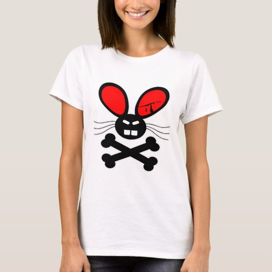 キラーウサギの漫画 Tシャツ (正面)