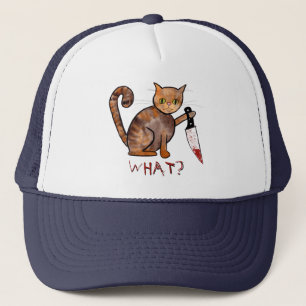 キラーキャット、手絵を描、猫オーナーのユーモア キャップ