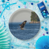 キラークジラが水から飛び出す海 ペーパープレート (パーティー)
