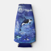 キラークジラオンフルムーン-アートスケッチ- ボトルクーラー (正面)