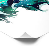 キラークジラクールズブルー自然イラストレーション フォトプリント            (角)