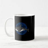 キラークジラデザイン海波メンボーイズキッズオルカ コーヒーマグカップ (左)