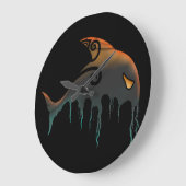 キラークジラハロウィン ラージ壁時計 (傾斜)