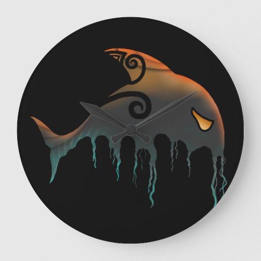 キラークジラハロウィン ラージ壁時計 (正面)