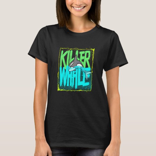 キラークジラ海オルカススワ Tシャツ (正面)