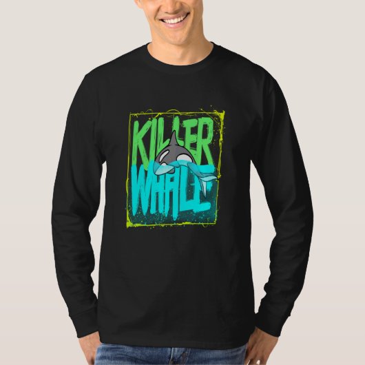 キラークジラ海オルカススワ Tシャツ (正面)