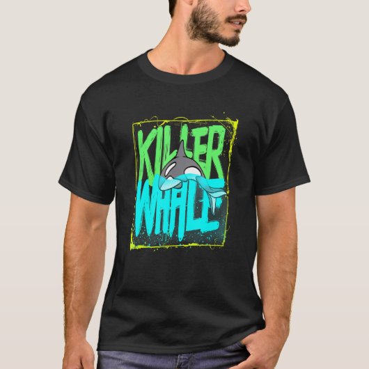 キラークジラ海オルカス Tシャツ (正面)