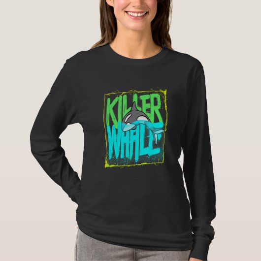 キラークジラ海オルカス Tシャツ (正面)