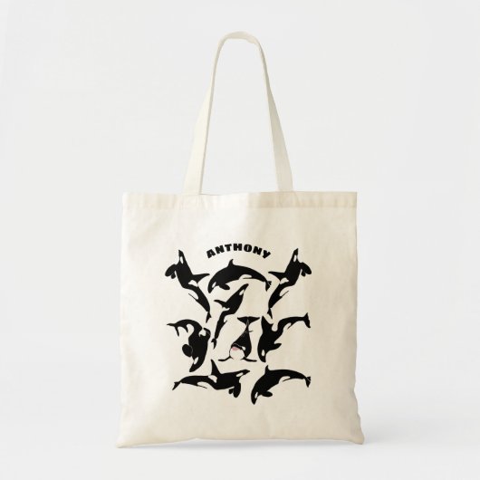 キラークジラ・コラージュ・オルカスパーソナライズされた トートバッグ (正面)