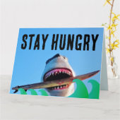 キラーシャーク攻撃誕生日ビッググリーティングカード カード (黄色い花)