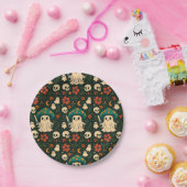 キラーシャームス – スカル&フラワーパターン ペーパープレート (パーティー)