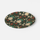 キラーシャームス – スカル&フラワーパターン ペーパープレート (アングル)