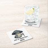 キラー'シュルーム – 不気味幽霊とナイフ スクエアペーパーコースター (インサイチュ)