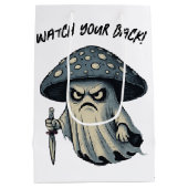 キラー'シュルーム – 不気味幽霊とナイフ ミディアムペーパーバッグ (裏面)