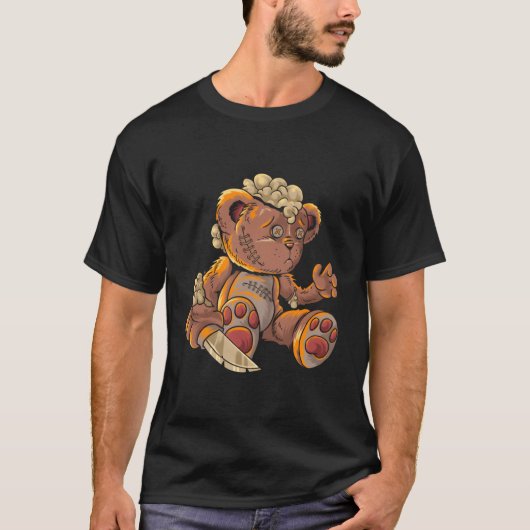 キラーテディベア怠惰ハロウィーン衣装ホラーMon Tシャツ (正面)