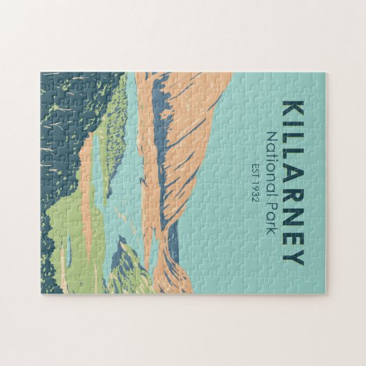キラーニーナショナルパークアイルランドトラベルアートヴィンテージ ジグソーパズル (横)