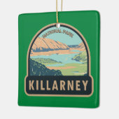 キラーニーナショナルパークアイルランドトラベルアートヴィンテージ セラミックオーナメント (左)