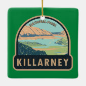 キラーニーナショナルパークアイルランドトラベルアートヴィンテージ セラミックオーナメント (裏面)