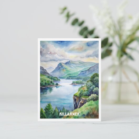 キラーニー国立公園ウォーター絵画カラー ポストカード (スタンド正面)
