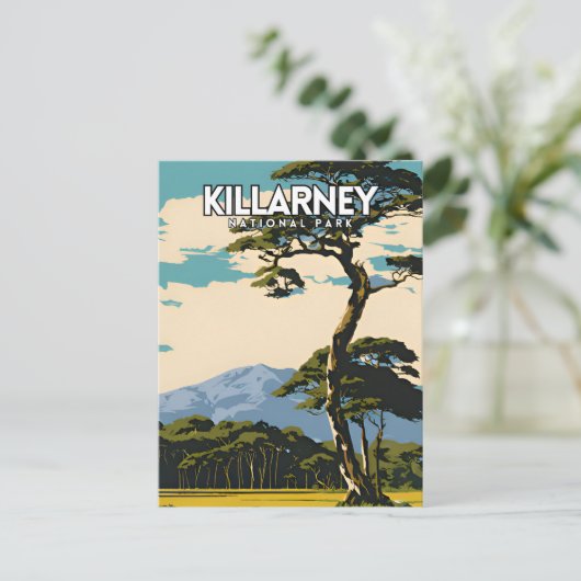 キラーニー国立公園ヴィンテージ旅行ポスター ポストカード (スタンド正面)