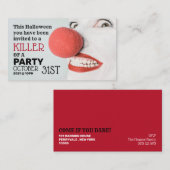 キラーピエロ、ハローウィンパーティチケット招待状 エンクロージャーカード (正面/裏面)