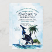 キラーホエールオブザグッドタイムズ海シー誕生日 招待状 (正面/裏面)