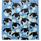 キラーホエールオルカ シャワーカーテン (正面)