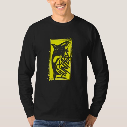 キラーホエールクジラビーチスワ Tシャツ (正面)