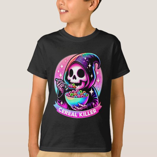 キラーリーパーハロウィンスケルトン死神E Tシャツ (正面)