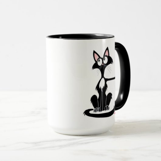 キラー猫と血ナイフコーヒーマグ マグカップ (正面右)